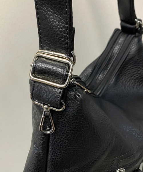 non-hedge（ノンヘッジ）の「マルチポケット付3WAYバッグ（バックパック/リュック・レディース・ブラック/ホワイト/シルバー・FREE）」の6枚目の写真