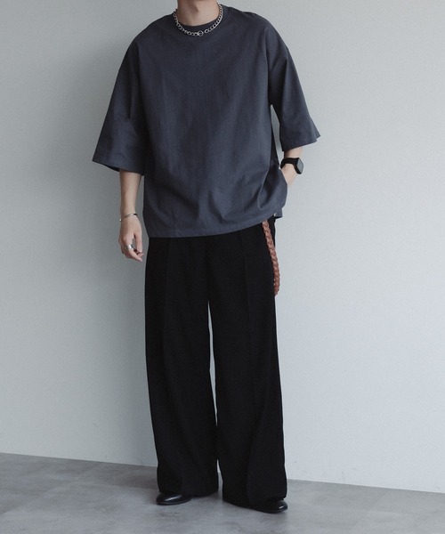 epnok(エプノック)の「ベーシックルーズTee(Tシャツ/カットソー・メンズ・ブラック/オフホワイト/グレイッシュブルー・SMALL/MEDIUM/LARGE)」の13枚目の写真