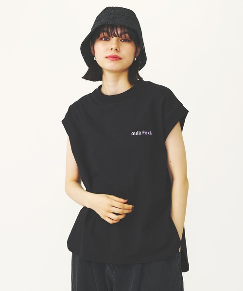 MILKFED.(ミルクフェド)の「ROUND LOGO TANK TOP(タンクトップ・レディース・ライトブルー/ブラック/ホワイト・ONE SIZE)」の3枚目の写真