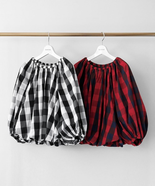 2WAYブロックチェックオフショルダーブラウス（シャツ/ブラウス