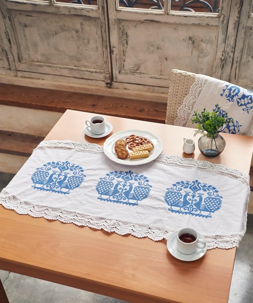 欧州航路(オウシュウコウロ)の「【欧州航路】サムシングブルーテーブルランナー(ランチョンマット/テーブルウェア・レディース・その他2/その他1・FREE)」の2枚目の写真