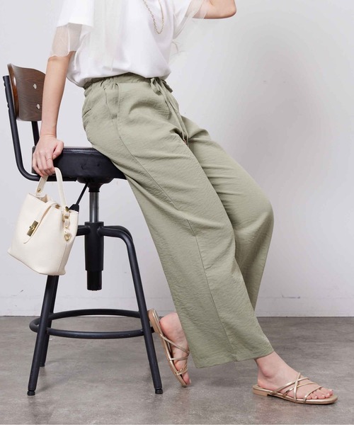 Chez toi（シェトワ）の「リネンタッチストレートパンツ（その他パンツ・レディース・ブラック/キャメル/ベージュ/カーキ・FREE）」の16枚目の写真
