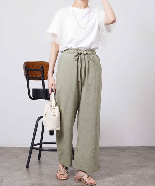 Chez toi（シェトワ）の「リネンタッチストレートパンツ（その他パンツ・レディース・ブラック/キャメル/ベージュ/カーキ・FREE）」の11枚目の写真