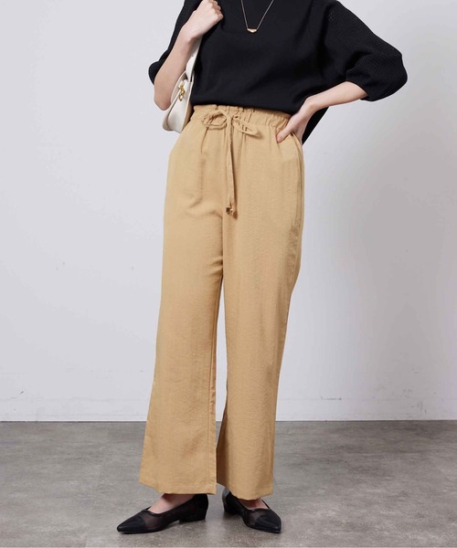 Chez toi（シェトワ）の「リネンタッチストレートパンツ（その他パンツ・レディース・ブラック/キャメル/ベージュ/カーキ・FREE）」の13枚目の写真