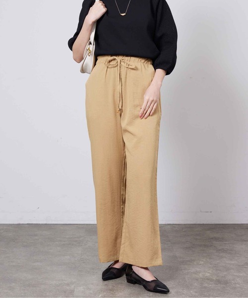 Chez toi（シェトワ）の「リネンタッチストレートパンツ（その他パンツ・レディース・ブラック/キャメル/ベージュ/カーキ・FREE）」の14枚目の写真