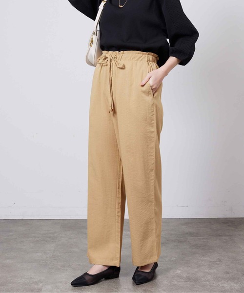 Chez toi（シェトワ）の「リネンタッチストレートパンツ（その他パンツ・レディース・ブラック/キャメル/ベージュ/カーキ・FREE）」の15枚目の写真