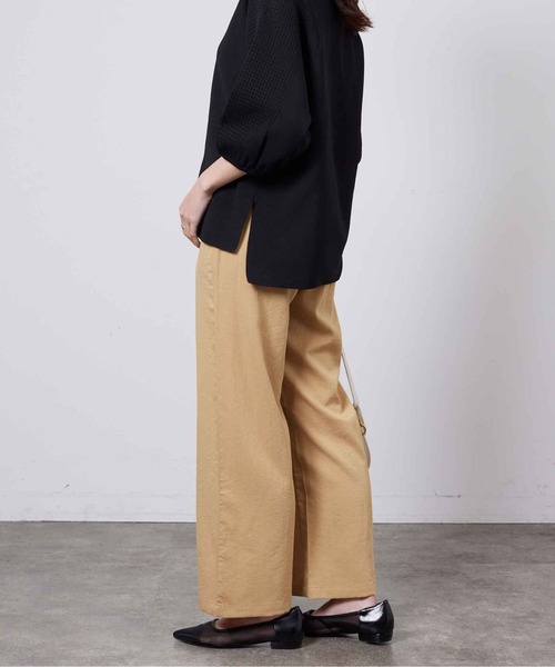 Chez toi（シェトワ）の「リネンタッチストレートパンツ（その他パンツ・レディース・ブラック/キャメル/ベージュ/カーキ・FREE）」の6枚目の写真