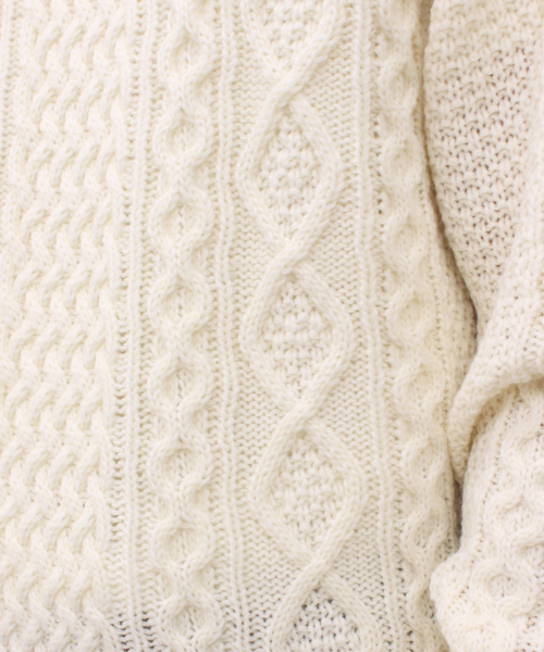 CIAOPANIC（チャオパニック）の「【Ciaopanic】AC/Wアラン柄P/O（ニット/セーター・メンズ・アイボリー/グレー/グリーン/ブルー/ネイビー/ボルドー・LARGE/MEDIUM）」の9枚目の写真