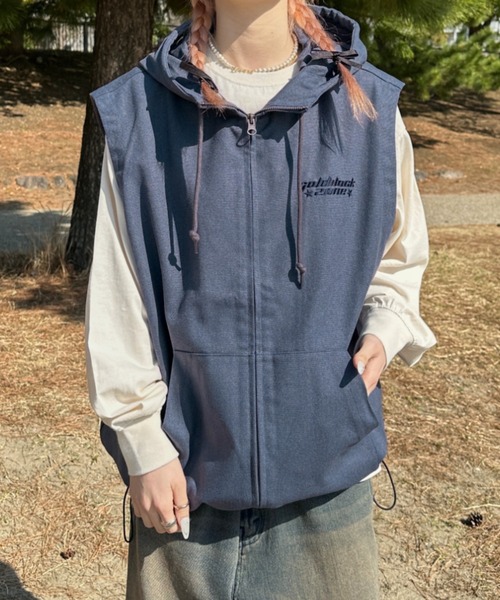 sedacle(セダクル)の「ダックフーディーベスト(ベスト・メンズ・ブラック/ネイビー/ベージュ・MEDIUM/SMALL/LARGE)」の11枚目の写真