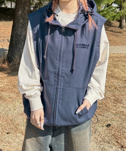 sedacle(セダクル)の「ダックフーディーベスト(ベスト・メンズ・ブラック/ネイビー/ベージュ・MEDIUM/SMALL/LARGE)」の10枚目の写真
