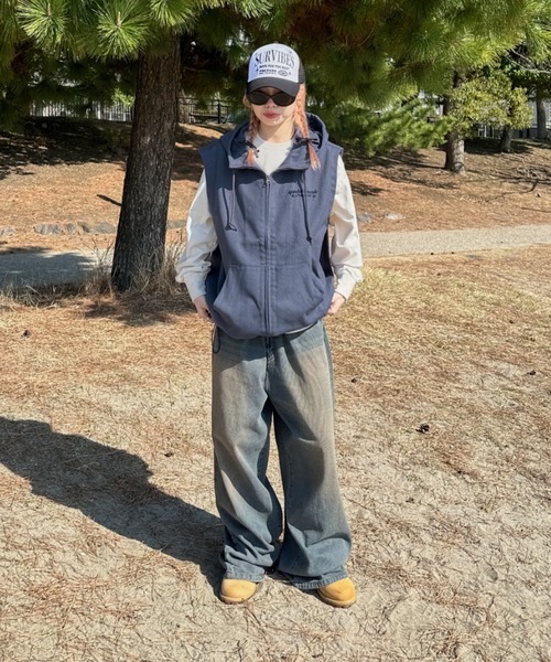 sedacle(セダクル)の「ダックフーディーベスト(ベスト・メンズ・ブラック/ネイビー/ベージュ・MEDIUM/SMALL/LARGE)」の6枚目の写真