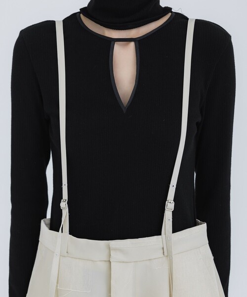 IHNN(イン)の「【IHNN/イン】BONDING SUSPENDER PANTS(その他パンツ・レディース・ベージュ/ブラック・36/38)」の8枚目の写真