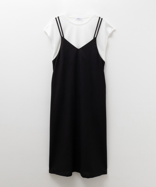 NAVY(ネイビー)の「NAVY 麻ライクキャミソールワンピース+Tシャツセット アンサブル(ワンピース・レディース・ベージュ/ブラック/カーキ・M/L/XL/S)」の14枚目の写真