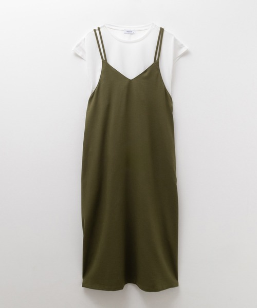 NAVY(ネイビー)の「NAVY 麻ライクキャミソールワンピース+Tシャツセット アンサブル(ワンピース・レディース・ベージュ/ブラック/カーキ・M/L/XL/S)」の16枚目の写真