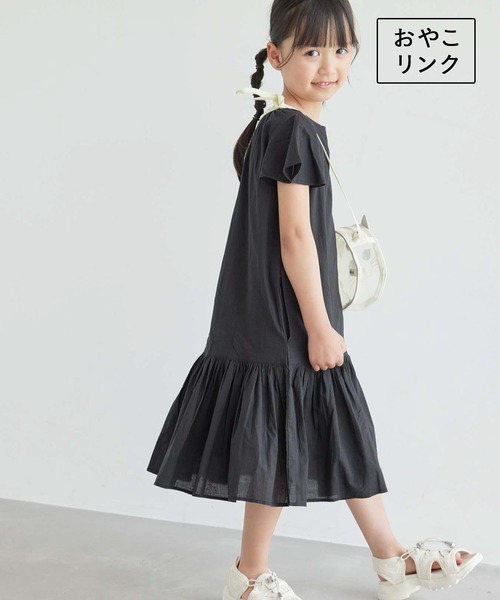 ROPE' PICNIC(ロペピクニック)の「【KIDS】INDIAフレア袖ティアードワンピース/リンクコーデ(ワンピース・キッズ・ブルー/ブラック・120/110/150/140/130)」の1枚目の写真