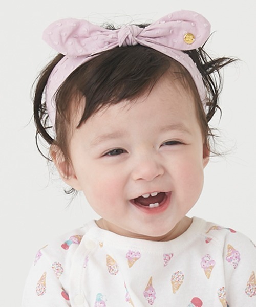 petit main(プティマイン)の「アソートヘアバンド(その他ベビー用品・キッズ・オフホワイト/ライトピンク/ラベンダー・FREE)」の1枚目の写真