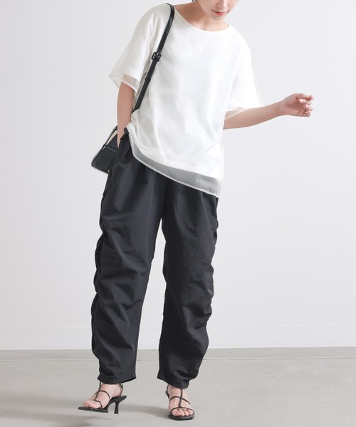 n'OrLABEL(ノアールレーベル)の「オーガンジーレイヤードトップス(Tシャツ/カットソー・レディース・グレー/オフホワイト・2/1)」の8枚目の写真