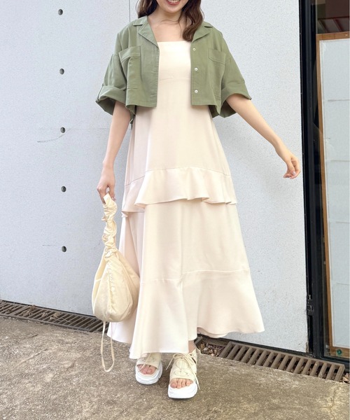 mysty woman（ミスティウーマン）の「ティアードフリルキャミワンピース　121025（ワンピース・レディース・ブラック/ブルー/ホワイト系その他・FREE）」の11枚目の写真