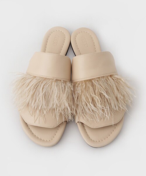 GALLEST（ギャレスト）の「◆【quartierglam】オーストリッチファーミュール（サンダル・レディース・ブラック/ナチュラル・40/30）」の6枚目の写真