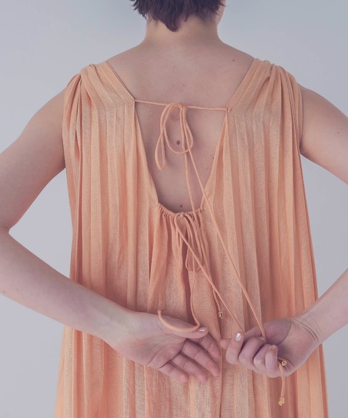 極美品 ヴェニット Venit リネンプリーツワンピース 麻100% ピンク venit（ヴェニット）の「VENIT / linen pleats dress(リネンプリーツ
