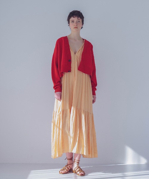 極美品 ヴェニット Venit リネンプリーツワンピース 麻100% ピンク venit（ヴェニット）の「VENIT / linen pleats dress(リネンプリーツ