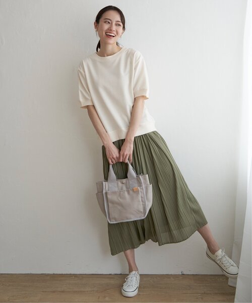 ikka（イッカ）の「【2点セット】パフスリプルオーバー・プリーツスカートセット（ワンピース・レディース・ブラック/グレー/オフホワイト・M/L/S）」の7枚目の写真