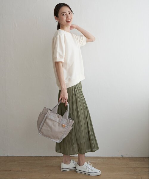 ikka（イッカ）の「【2点セット】パフスリプルオーバー・プリーツスカートセット（ワンピース・レディース・ブラック/グレー/オフホワイト・M/L/S）」の8枚目の写真