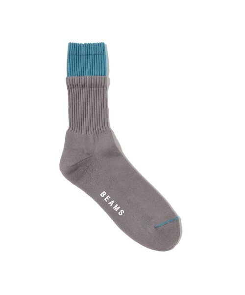 BEAMS（ビームス）の「フェイク レイヤード ソックス（ソックス/靴下・メンズ・グレー/ブラック/ネイビー・ONE SIZE）」の2枚目の写真