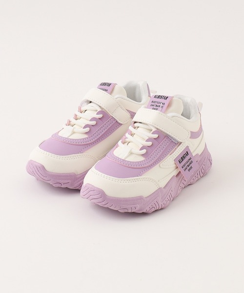 URBAN CHERRY（アーバンチェリー）の「サイドロゴタグデザインボリュームソールスニーカー（スニーカー・キッズ・ホワイト/パープル・18.5cm/18.0cm/17.5cm/17.0cm/21.0cm/20.5cm/20.0cm/19.5cm/19.0cm）」の2枚目の写真