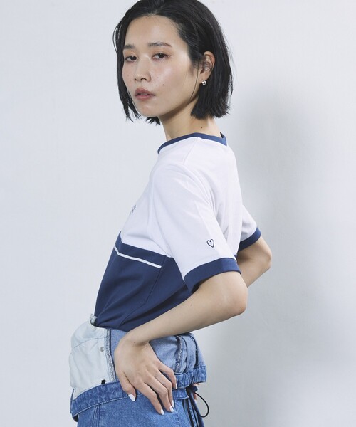 Firsthand(ファーストハンド)の「Firsthand/ファーストハンド オーガニックコットンリンガーカラーブロックTシャツ(Tシャツ/カットソー・レディース・ブラック/グレー/ネイビー・FREE)」の21枚目の写真