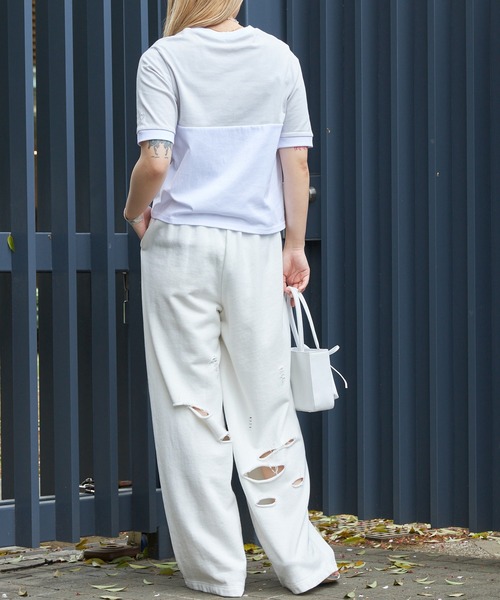 Firsthand(ファーストハンド)の「Firsthand/ファーストハンド オーガニックコットンリンガーカラーブロックTシャツ(Tシャツ/カットソー・レディース・ブラック/グレー/ネイビー・FREE)」の13枚目の写真