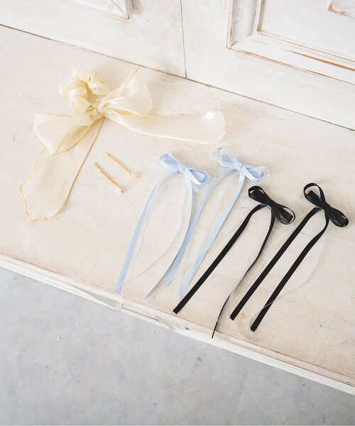 apres les cours（アプレレクール）の「お花ピン・リボンシュシュセット_アプレのはんなり浴衣&甚平（シュシュ・キッズ・アイボリー・FREE）」の4枚目の写真