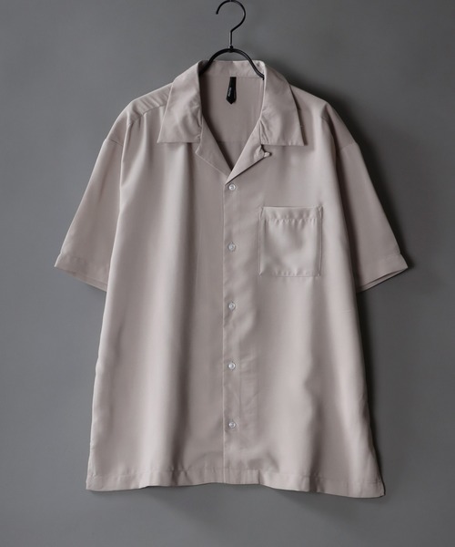 SITRY(シトリー)の「Silky Drape Open Color Shirt/シルキードレープ 半袖 オープンカラーシャツ レディース メンズ(シャツ/ブラウス・メンズ・グレイッシュベージュ/ブラック/モカ/ホワイト/グリーン/サックスブルー・XL/L/M)」の5枚目の写真