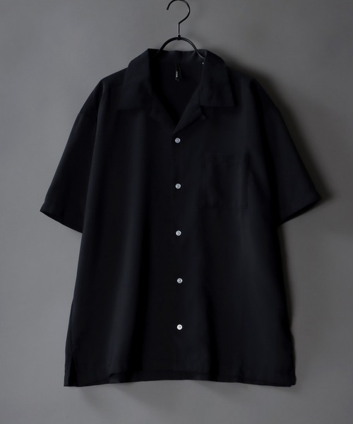 SITRY(シトリー)の「Silky Drape Open Color Shirt/シルキードレープ 半袖 オープンカラーシャツ レディース メンズ(シャツ/ブラウス・メンズ・グレイッシュベージュ/ブラック/モカ/ホワイト/グリーン/サックスブルー・XL/L/M)」の3枚目の写真