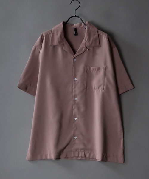 SITRY(シトリー)の「Silky Drape Open Color Shirt/シルキードレープ 半袖 オープンカラーシャツ レディース メンズ(シャツ/ブラウス・メンズ・グレイッシュベージュ/ブラック/モカ/ホワイト/グリーン/サックスブルー・XL/L/M)」の4枚目の写真