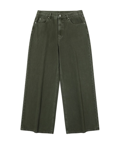 TGNS（ツーガンズ）の「ストリートファッション TGNS ツーガンズ Clean Casual Basic Jeans カジュアルパンツ デニムパンツ ジーンズ ジーパン ベーシックパンツ ワイドパンツ ワイドデニムパンツ オーバーサイズ 長ズボン ストリートブランド Y2K（デニムパンツ・メンズ・ダークグリーン/グレー・S/M）」の9枚目の写真