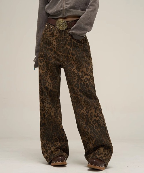 Vipoa(ヴィポア)の「Leopard vintage wide denim(デニムパンツ・レディース・ブラウン・MEDIUM/LARGE)」の11枚目の写真