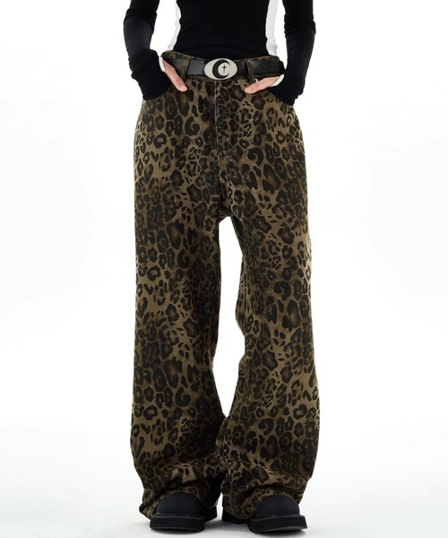 Vipoa(ヴィポア)の「Leopard vintage wide denim(デニムパンツ・レディース・ブラウン・MEDIUM/LARGE)」の4枚目の写真