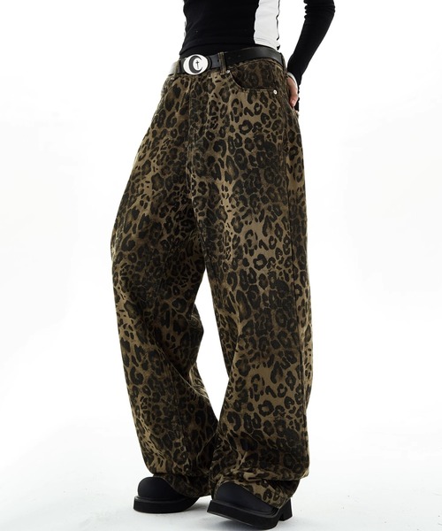 Vipoa(ヴィポア)の「Leopard vintage wide denim(デニムパンツ・レディース・ブラウン・MEDIUM/LARGE)」の5枚目の写真