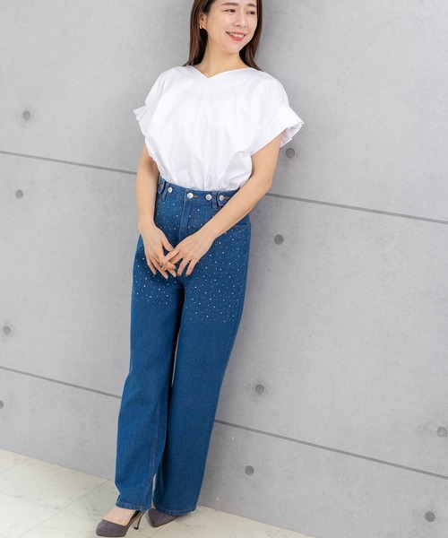 PREFERIR（プレフェリール）の「袖タック 半袖Tシャツ（Tシャツ/カットソー・レディース・ネイビー/ブラック/ホワイト・LARGE/MEDIUM）」の10枚目の写真