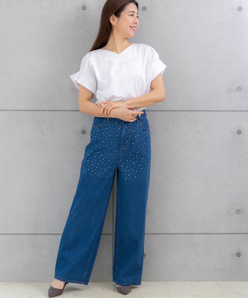 PREFERIR（プレフェリール）の「袖タック 半袖Tシャツ（Tシャツ/カットソー・レディース・ネイビー/ブラック/ホワイト・LARGE/MEDIUM）」の12枚目の写真