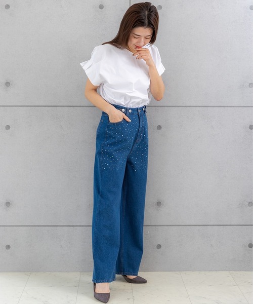 PREFERIR（プレフェリール）の「袖タック 半袖Tシャツ（Tシャツ/カットソー・レディース・ネイビー/ブラック/ホワイト・LARGE/MEDIUM）」の11枚目の写真