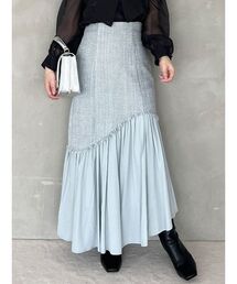 MERCURYDUO | 異素材ツイードマーメイドフレアスカート(スカート)