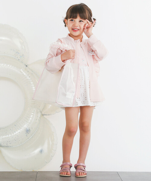 SLAP SLIP（スラップスリップ）の「恐竜プリントフリル持ち手リボン付きキラキラスイムバッグ（スイムグッズ・キッズ・ネイビー/パープル系その他/グリーン/ホワイト系その他2・FREE）」の6枚目の写真