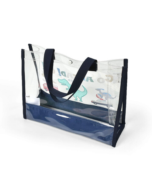 SLAP SLIP（スラップスリップ）の「恐竜プリントフリル持ち手リボン付きキラキラスイムバッグ（スイムグッズ・キッズ・ネイビー/パープル系その他/グリーン/ホワイト系その他2・FREE）」の8枚目の写真