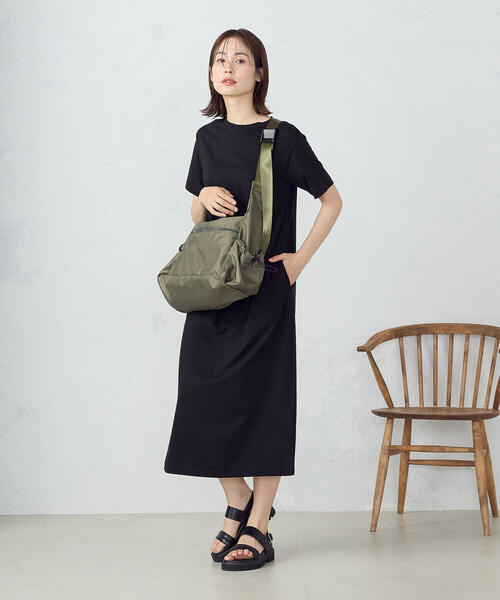 COMME CA ISM(コムサイズム)の「綿100% アシンメトリーデザイン Tワンピース(ワンピース・レディース・モカ/ライトグレー/ターコイズブルー/ブラック・MEDIUM/LARGE)」の16枚目の写真