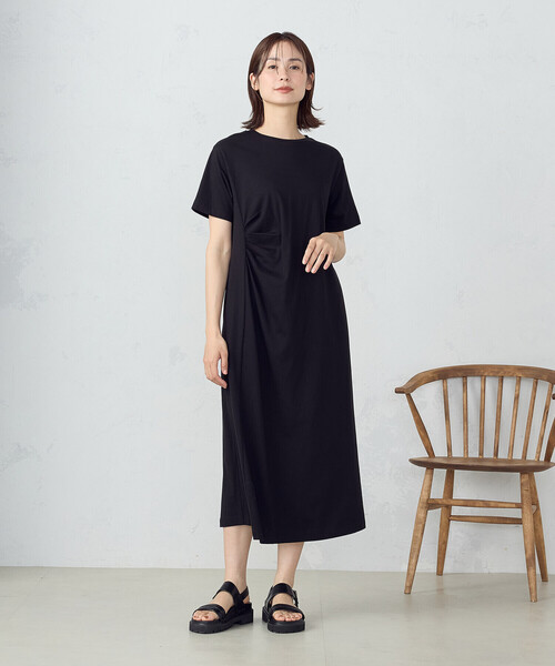 COMME CA ISM(コムサイズム)の「綿100% アシンメトリーデザイン Tワンピース(ワンピース・レディース・モカ/ライトグレー/ターコイズブルー/ブラック・MEDIUM/LARGE)」の18枚目の写真