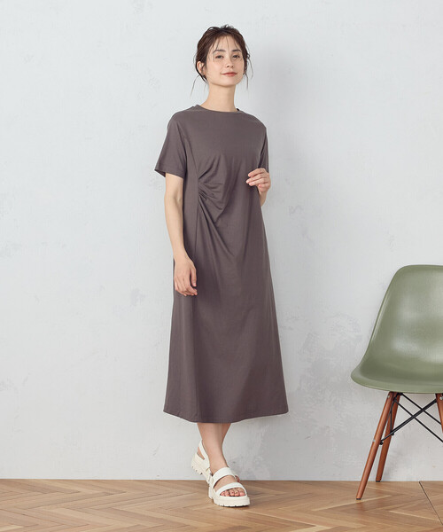 COMME CA ISM(コムサイズム)の「綿100% アシンメトリーデザイン Tワンピース(ワンピース・レディース・モカ/ライトグレー/ターコイズブルー/ブラック・MEDIUM/LARGE)」の19枚目の写真