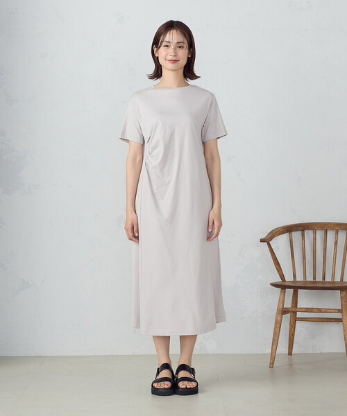 COMME CA ISM(コムサイズム)の「綿100% アシンメトリーデザイン Tワンピース(ワンピース・レディース・モカ/ライトグレー/ターコイズブルー/ブラック・MEDIUM/LARGE)」の14枚目の写真