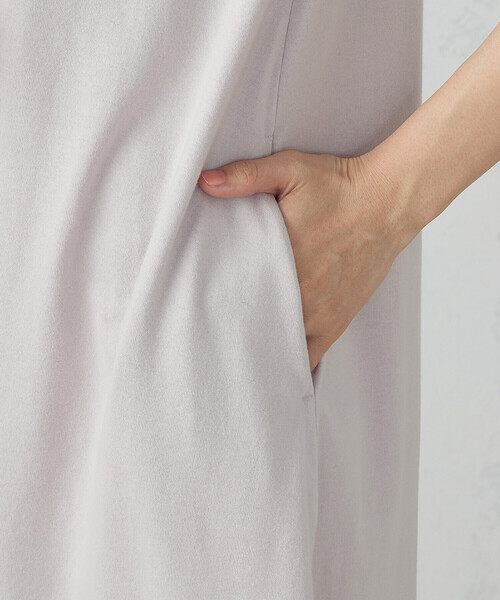 COMME CA ISM(コムサイズム)の「綿100% アシンメトリーデザイン Tワンピース(ワンピース・レディース・モカ/ライトグレー/ターコイズブルー/ブラック・MEDIUM/LARGE)」の9枚目の写真